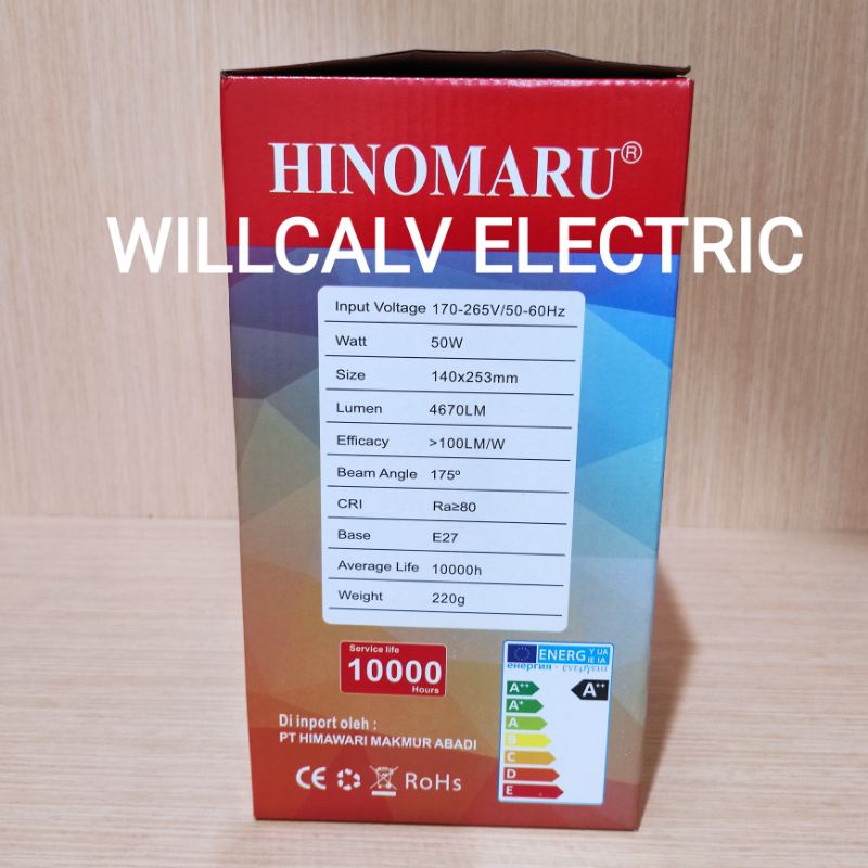 LAMPU LED HINOMARU BULB 50W 50 WATT CAHAYA PUTIH 6500K