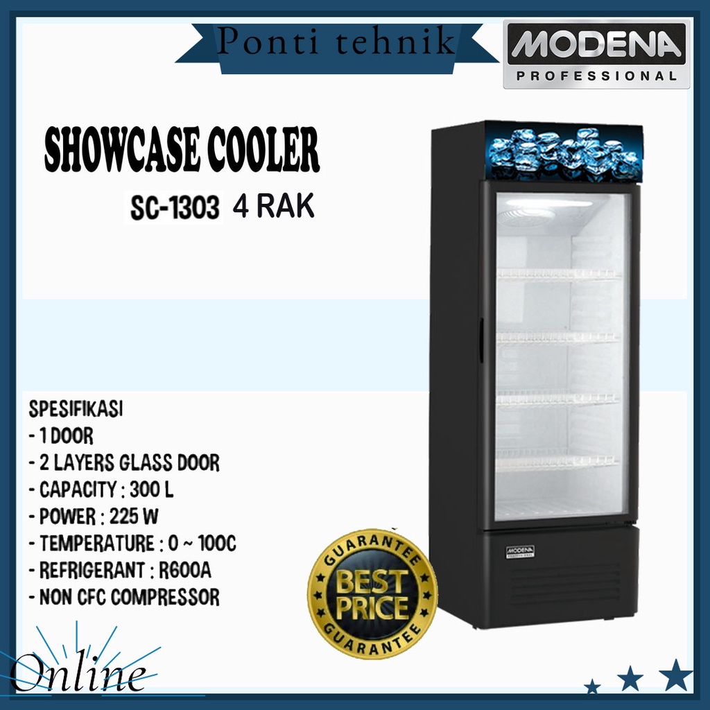 SHOWCASE COOLER MODENA SC-1303 4 RAK 300 Liter