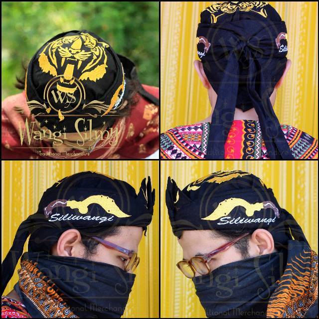 Blangkon Sunda Makuta Wangsa Kombinasi Bordir Kujang Siliwangi - Blangkon Dewasa - Iket Sunda