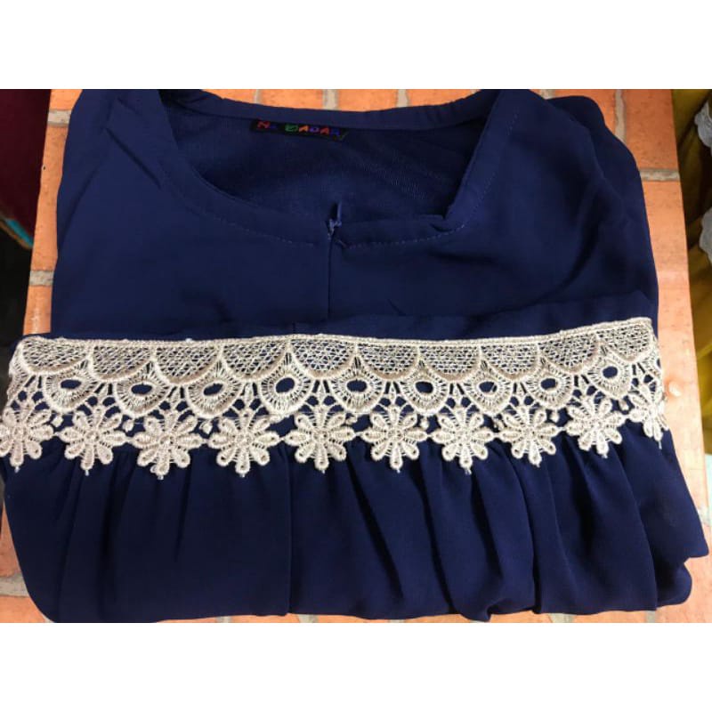 GAMIS CERUTY BABYDOLL MIX RENDA DADA LENGAN