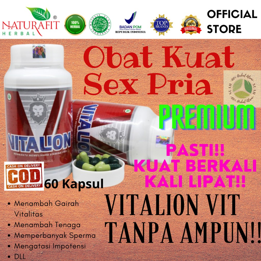 Vitalion Obat Suplemen Stamina Pria Sehat Tangguh isi 60 Kapsul Premium Halal BPOM Original Mantap