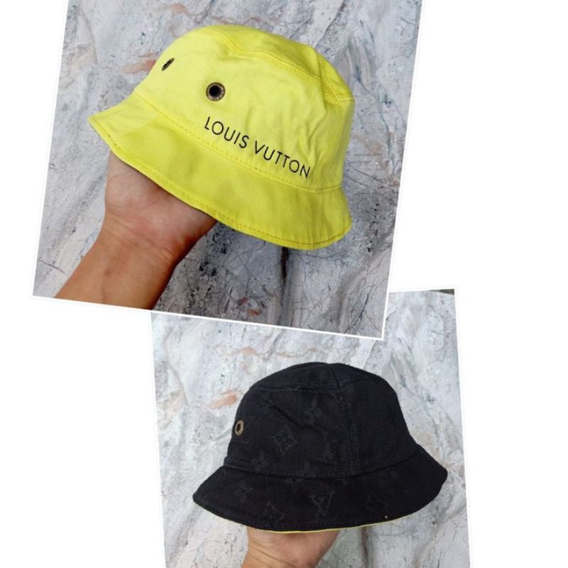 topi bucket hat Lv monogram bolak balik Colour Full Topi premium impor