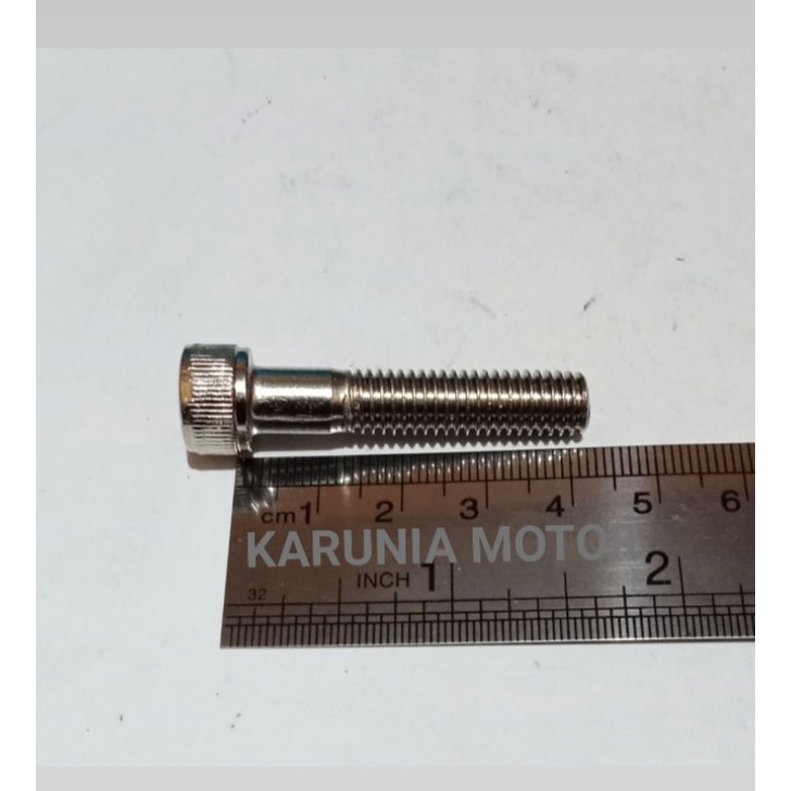 Baut L kunci 12 atau Baut kunci L M8 × 40 nekel, Bentuk kepala baut bergaris