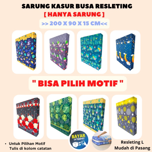 Sarung kasur Resleting Ukuran 90x200x15 Motif Anak Dewasa / Sarung Kasur Resleting Motif Karakter . Sprei Resleting Inoac