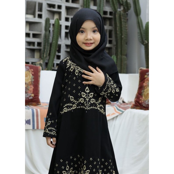 Gallery Exclusive Abaya Anak Hitam Gamis Bordir Turkey Hawa 155