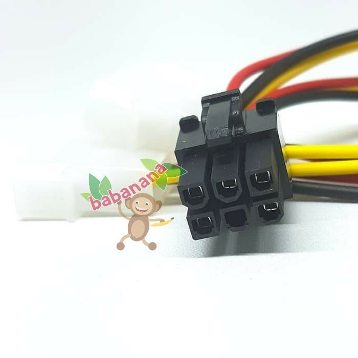 Dual Molex 4 Pin Female to 6 Pin Male VGA power Kabel Konverter Kabel