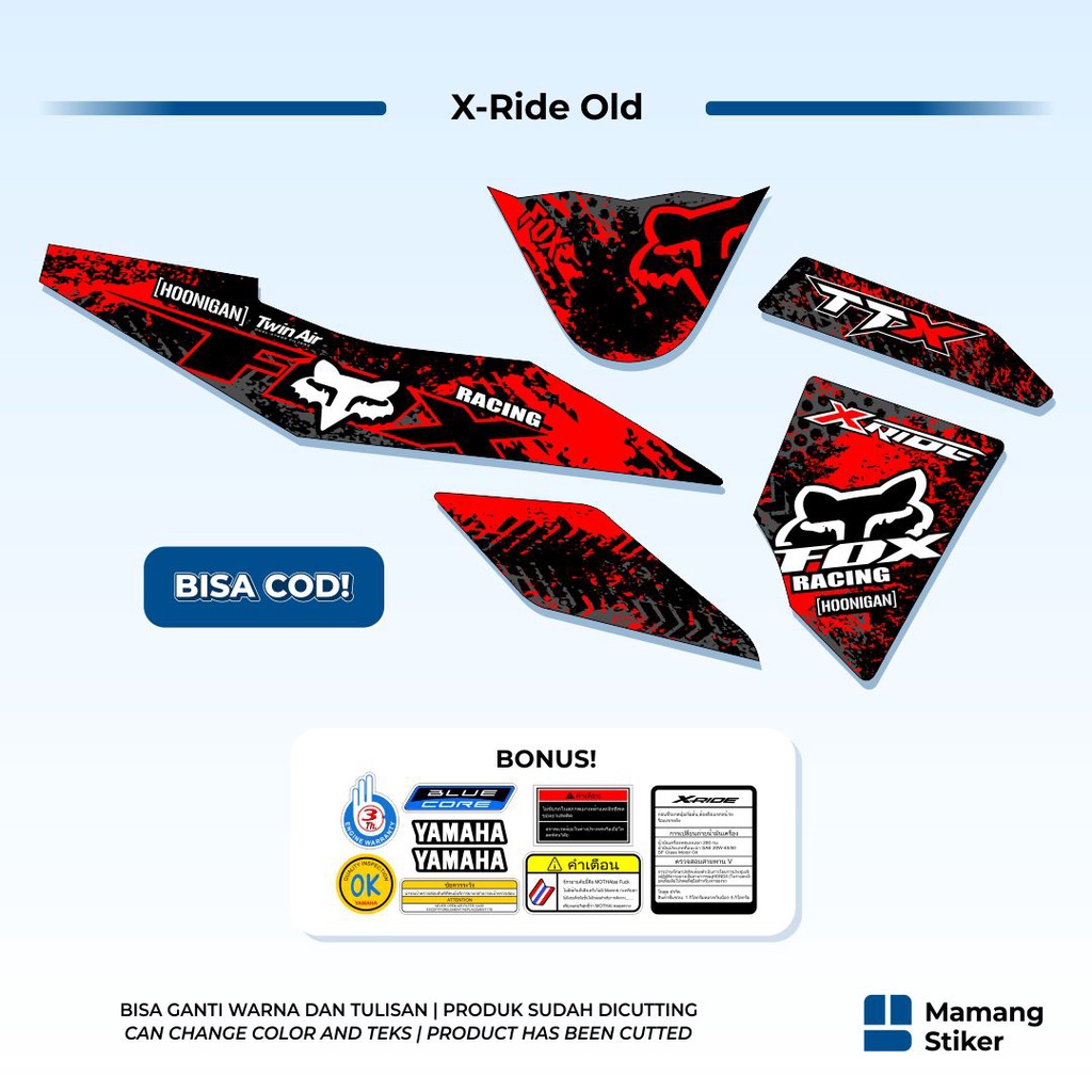 Striping XRIDE Old Variasi (1) X Ride 115 Lama Sticker Stiker Skotlet Racing Simpel Sederhana Keren 