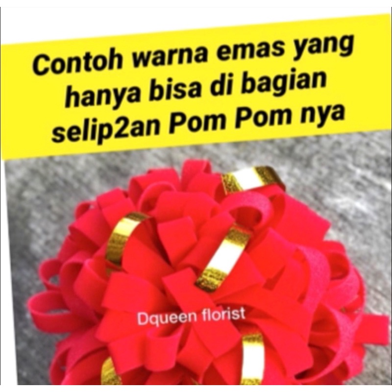 DQueen Florist Pita Peresmian 1 Pom Pom Acara Grand Opening Potong Pita Gedung Kantor Custom Warna Dan Ukuran