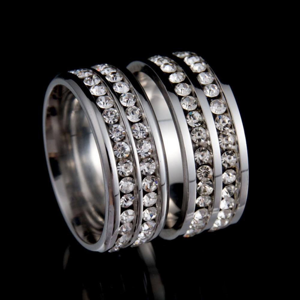 Cincin Band Nanas Fashion Perhiasan Pernikahan Berlian Imitasi