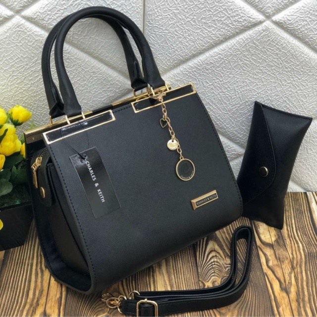 Tas Selempang [Bayar di Tempat] Tas Wanita CK Jour Kekinian - Hitam Tas cowok keren viral, kekinian 