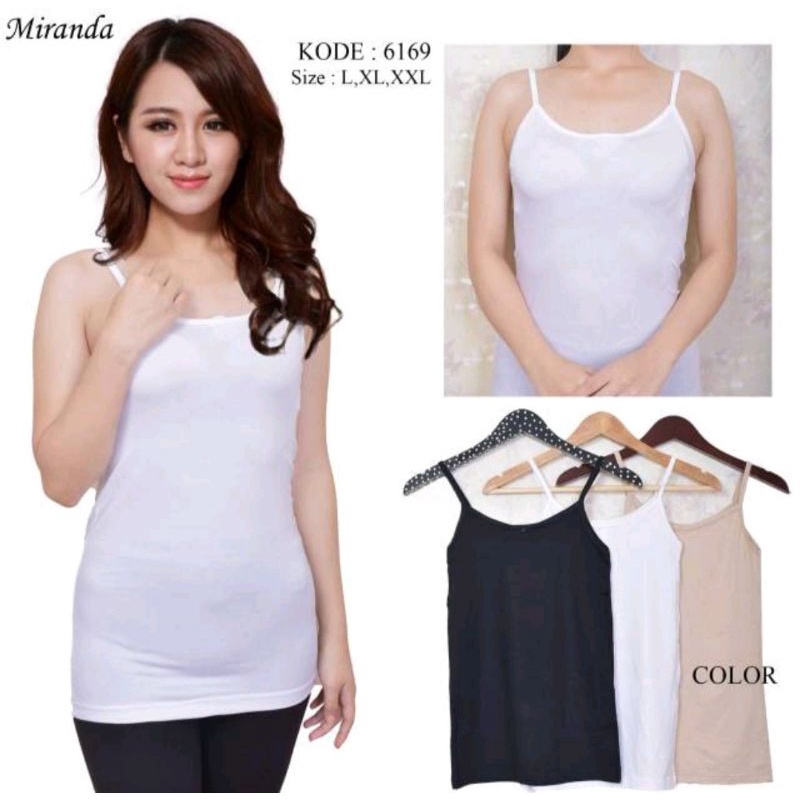 SN6168 Tanktop Wanita Tali Kecil Ukuran L to XXL Bahan Spandek Rayon Ternyaman