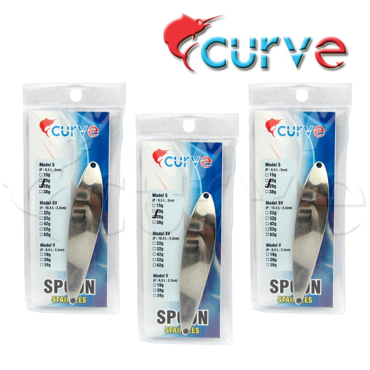 Lure Spoon S Chrome Stainless Curve