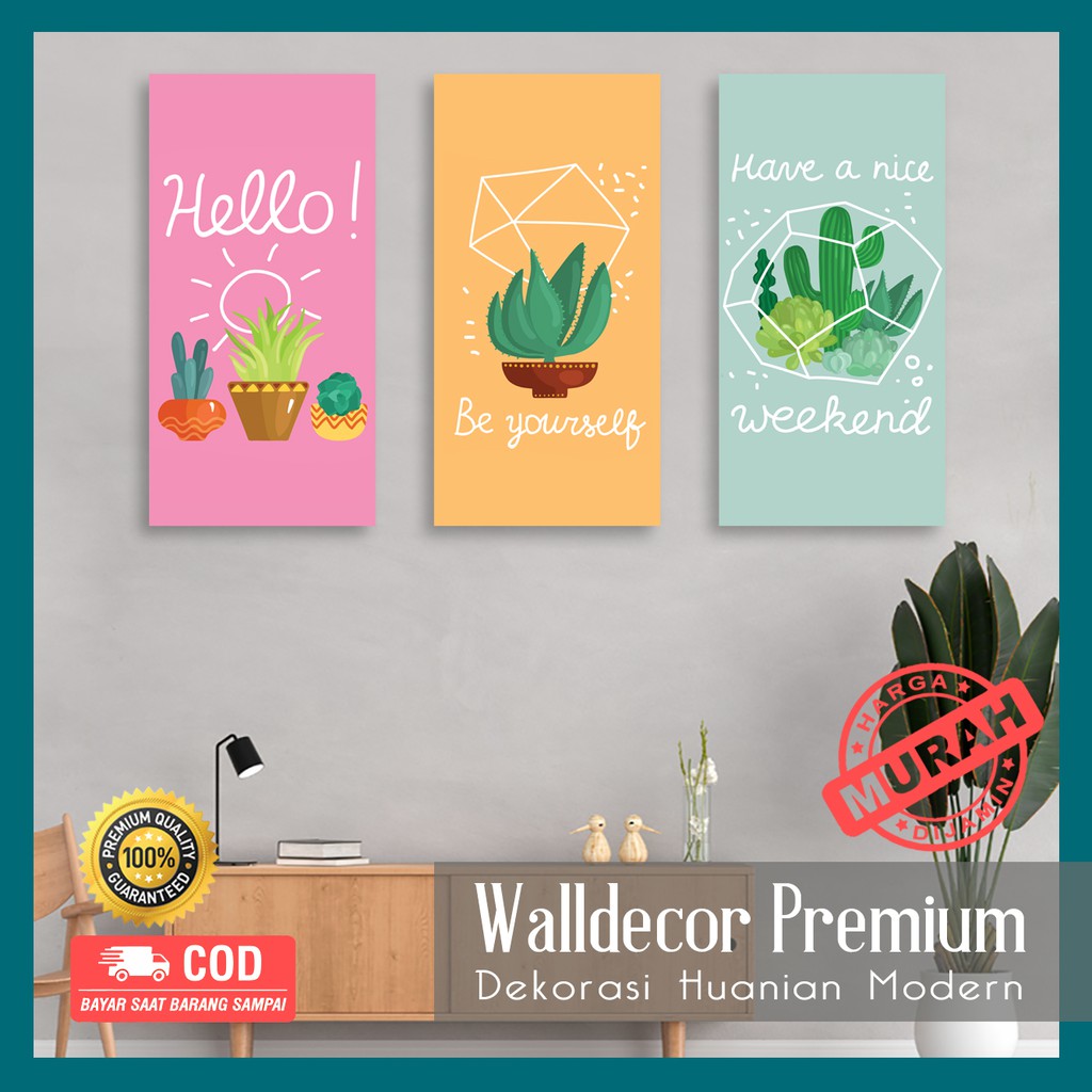 Walldecor Poster Dinding Klasik - Dekorasi Dinding abstrak - Hiasan Dinding Ruang Tamu - Kaktus W152