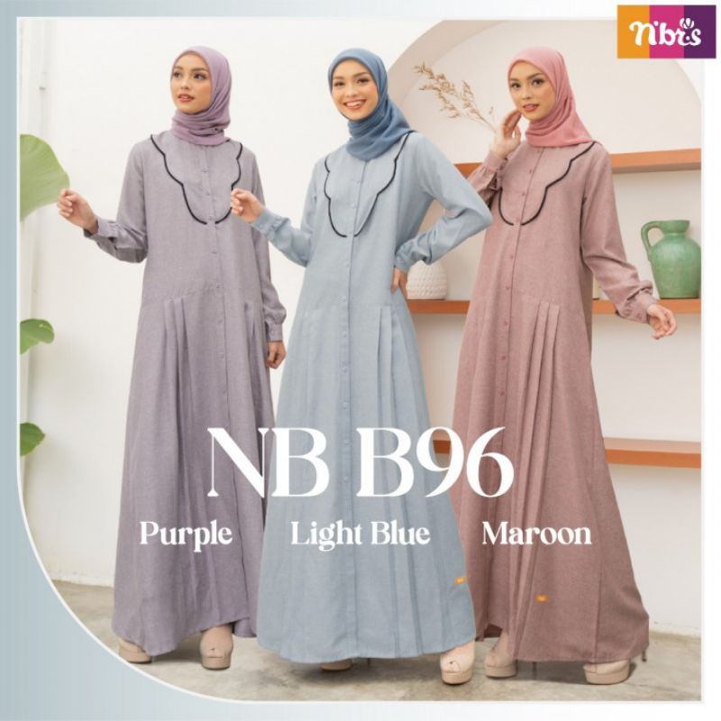 GAMIS NIBRAS WANITA TERBARU 2022 NB B96/DRESS MUSLIM NIBRAS