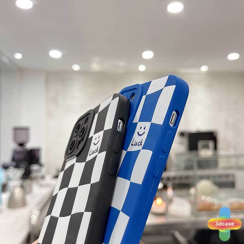 Casing OPPO A15 A54 A5S A3S A16 A95 A7 A5 A9 A31 A53 2020 A12 A1K A16K A54S Reno 4 5F 4F A74 A15S A52 A11K A92 A35 A11 A93 A32 A72 A94 A53S F17 PRO A16S A12S Angel Eyes Soft Case Chessboard Luck Smiley Phone Case