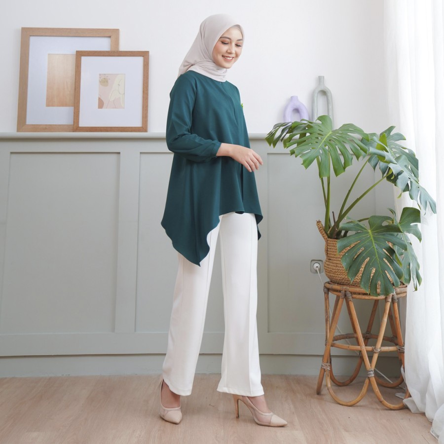 Baju Atasan Wanita KEKINIAN Baju Kerja Dewasa Tunik Muslim Motif G2Q9 Kerja Bahan Adem Kotak Kanto