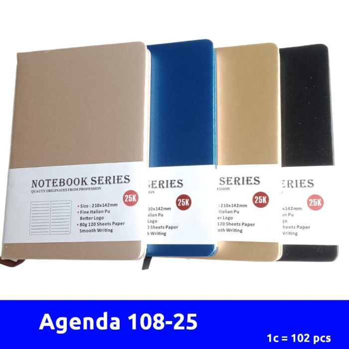 

JQ-NB-108-25 Agenda/Diary Notebook (pcs) | Buku Catatan | Buku Pengingat
