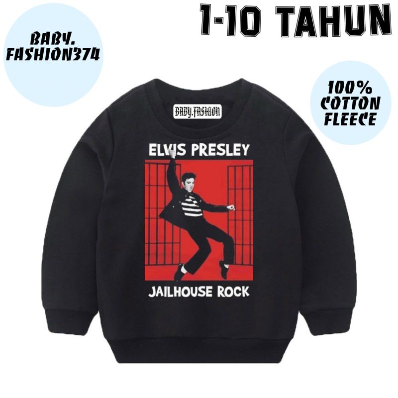 CREWNECK SWEATER ANAK ELVIS PRESLEY Jailhouse Rock - JACKET CREWNECK Rock Music BABY KIDS - BAYI ANA