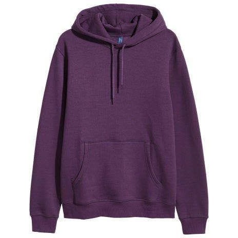 SWEATER HOODIE OVERSIZE POLOS UNGU PRIA DAN WANITA MURAH BAHAN FLEECE HANGAT S - XXL