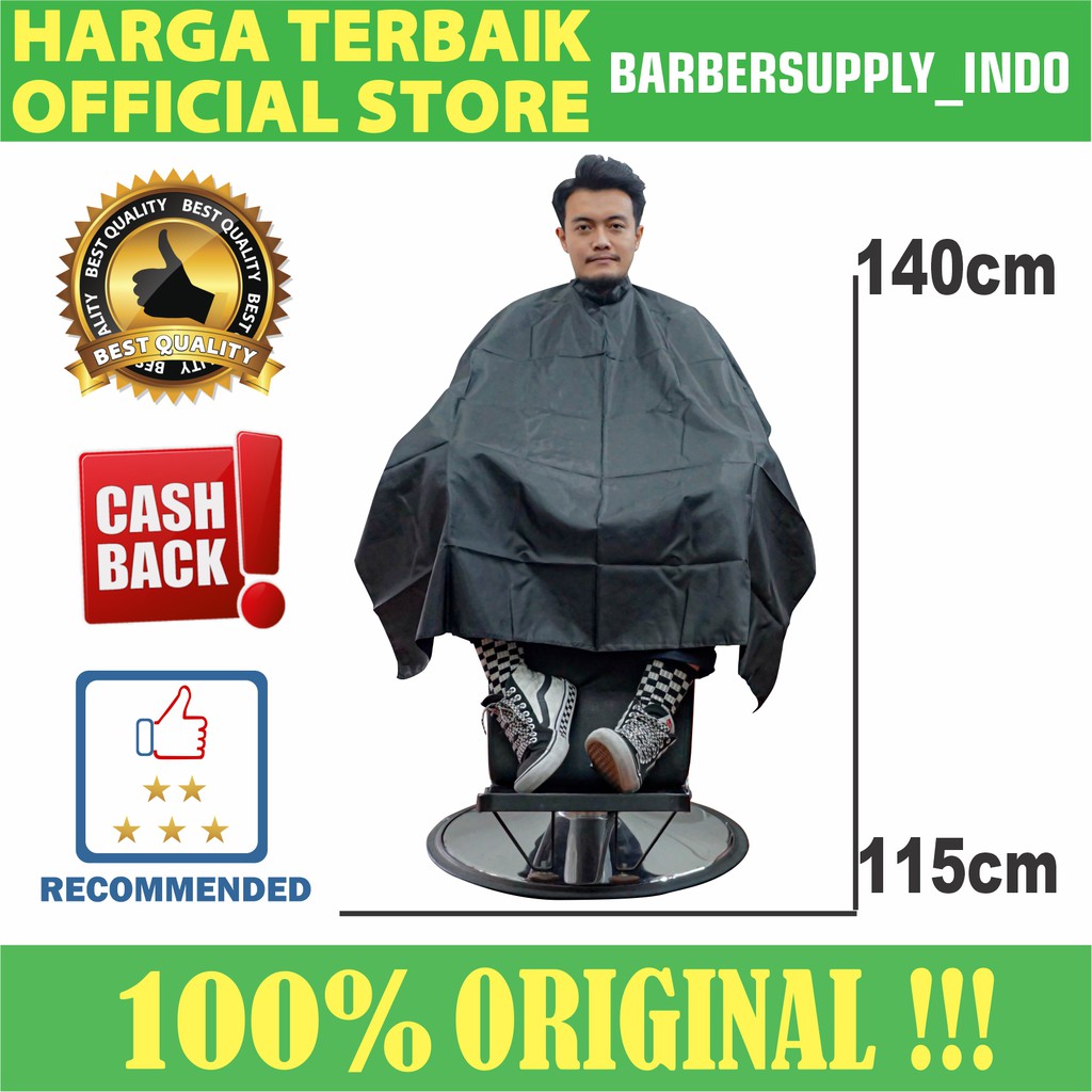 Kain Kep Kip Barber Cape Barber Salon Hitam Polos