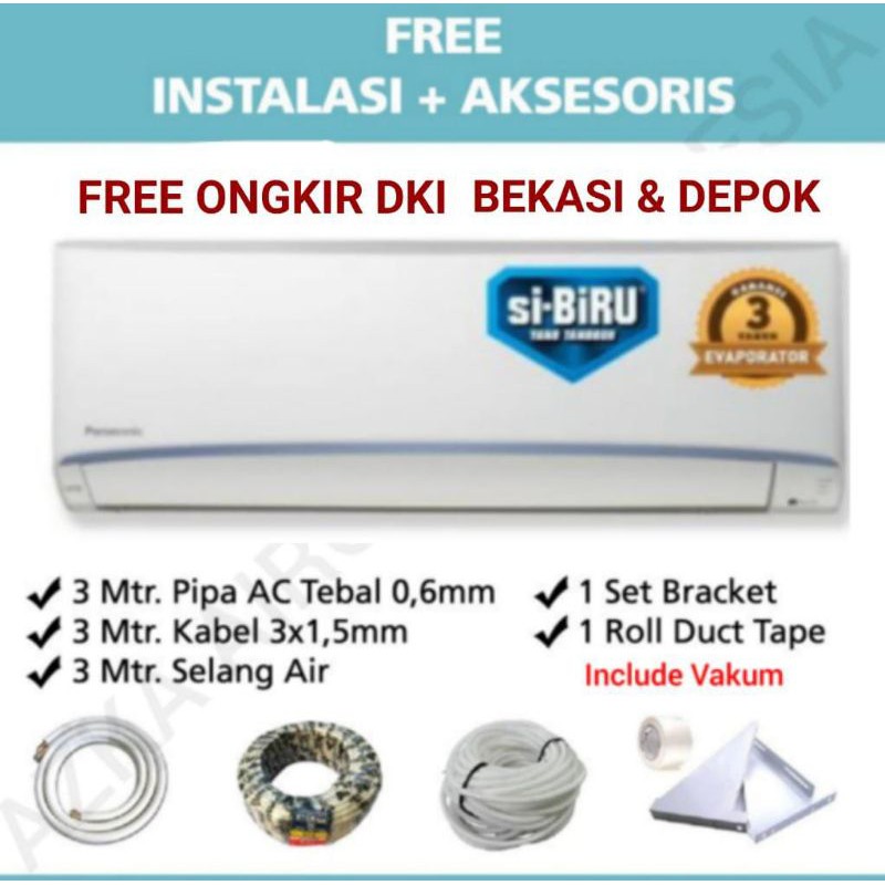 AC Panasonic SIBIRU 3/4 PK standard LN7WKJ Free Pasang