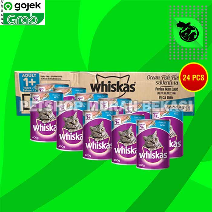 GOSEN Makanan Kucing Whiskas Kaleng Wetfod Grosir Dus Isi 24 PCS 400GR