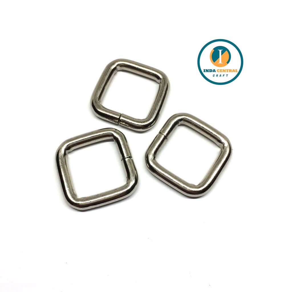 RING KOTAK GESPER TAS BESI 1.5 CM TEBAL NIKEL