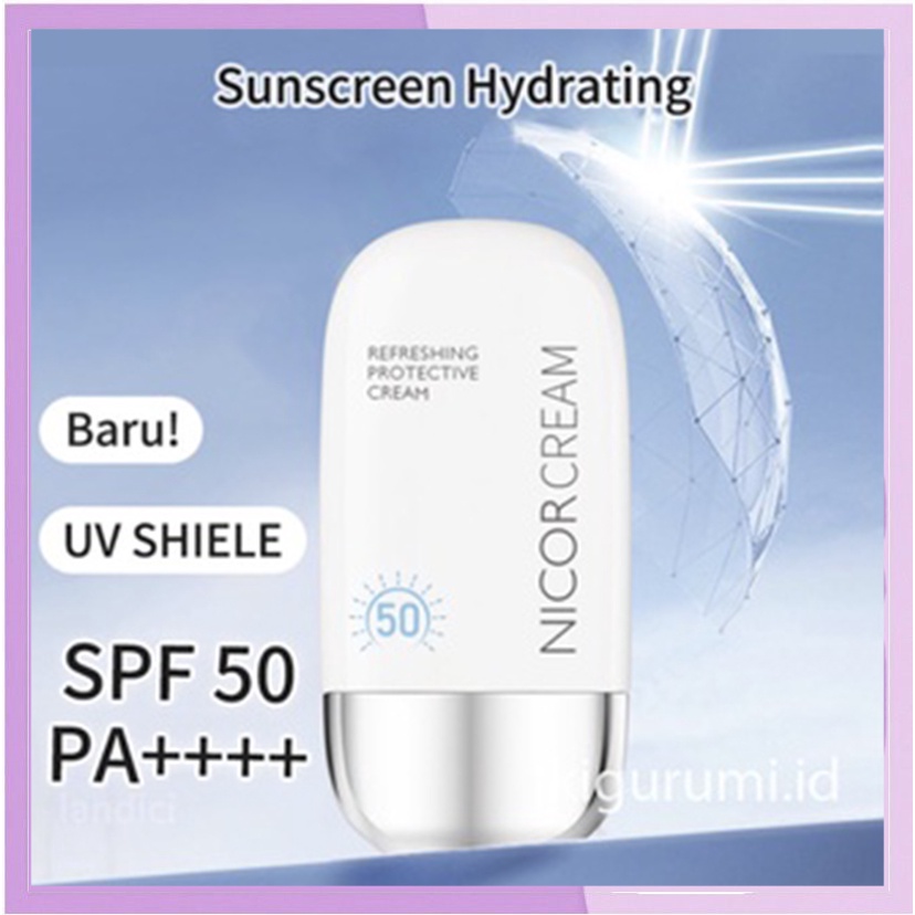 NICOR UV Shield Essential Sunscreen SPF 50 PA+++ Skincare Sun block 50gr Berfungsi Melindungi Wajah Dari Paparan Sinar Matahari XX063