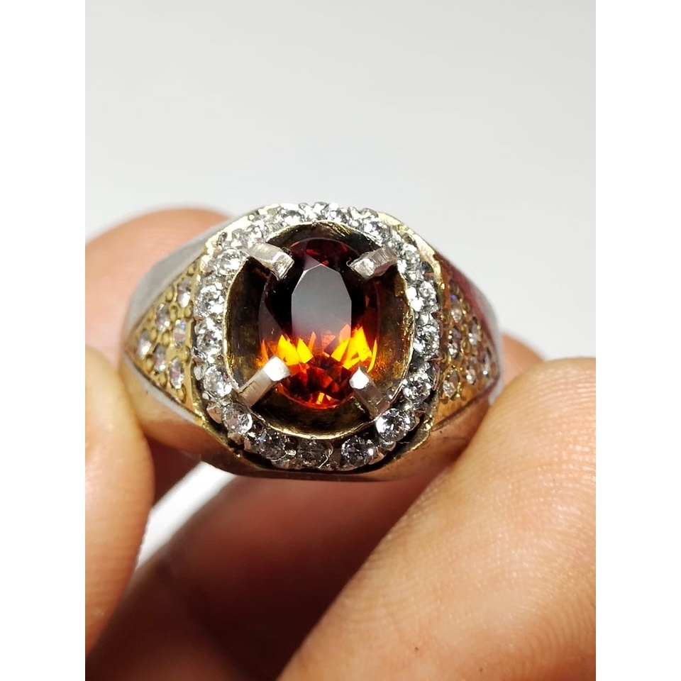 Natural CItrine Madeira Silver Ring