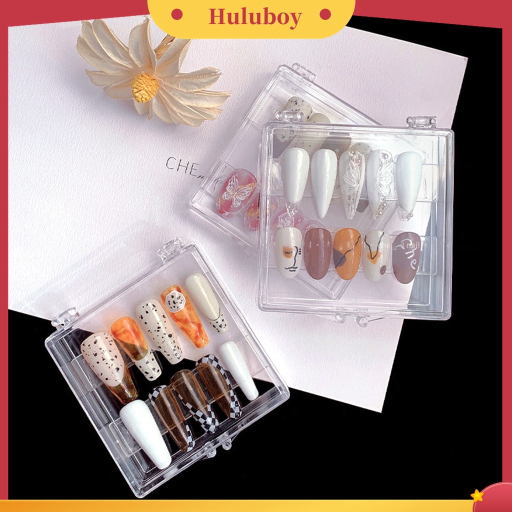 Huluboy Huluboy♡ 3pcs / Set Stand Display Kuku Palsu Tebal Tekstur Transparan Untuk Rumah