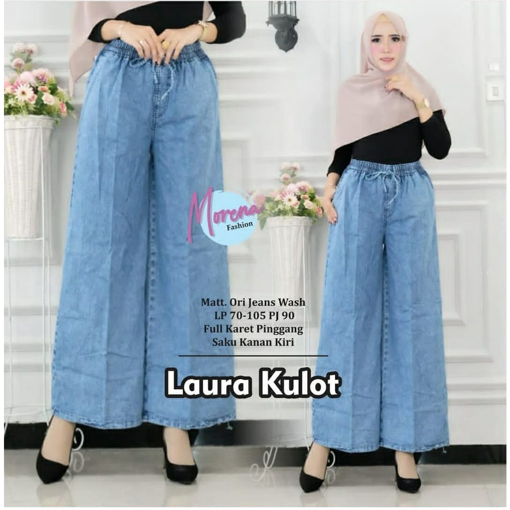 Kulot jeans rawis (COD) Material denim