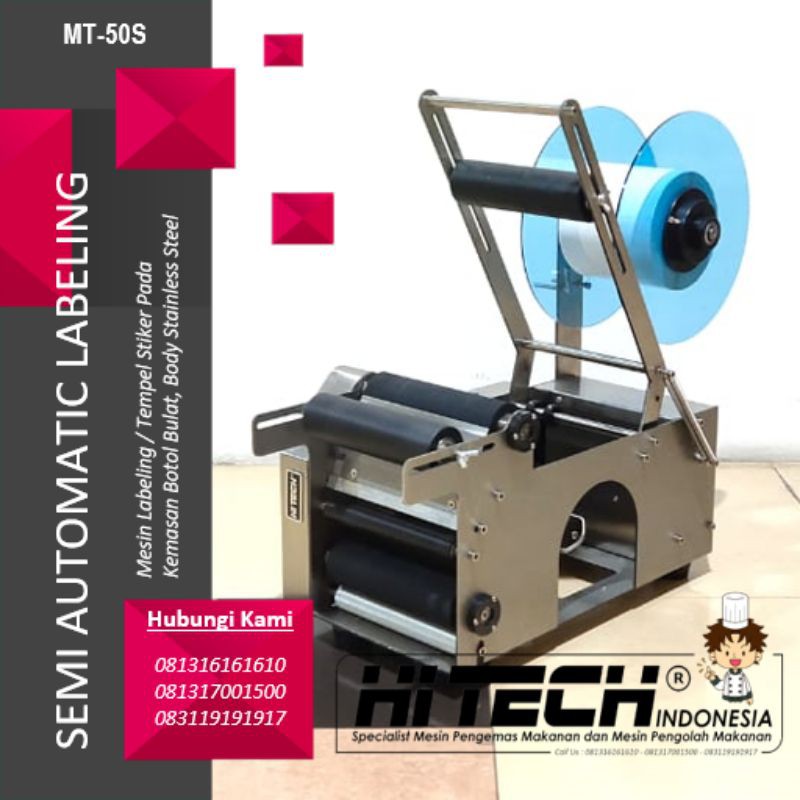 Mesin Labeling MT-50 Mesin Tempel Stiker Pada Botol Bulat Mesin Labeling MT 50