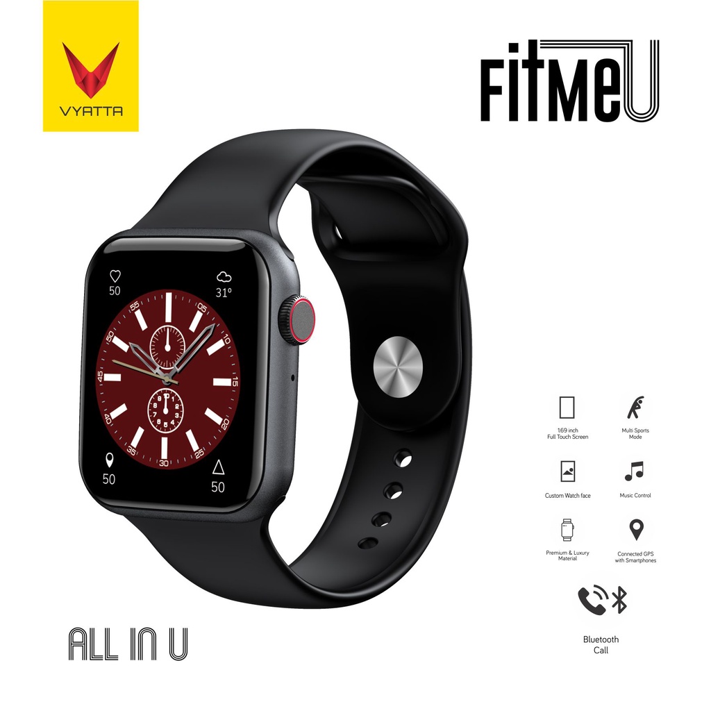 VYATTA Fitme U Smartwatch Bluetooth Phone Call GPS Connected SPO2