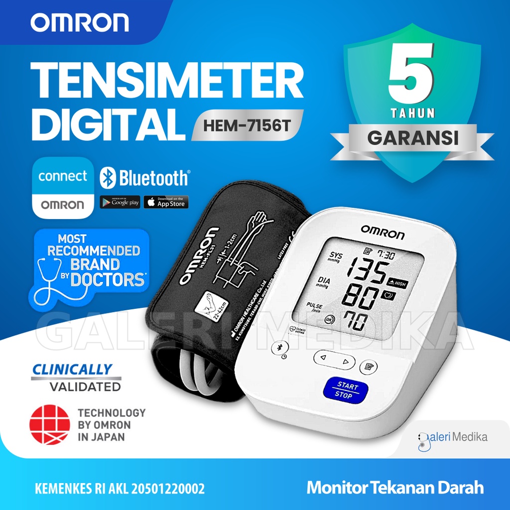 Tensimeter Digital Omron HEM-7156T Dengan Koneksi Bluetooth