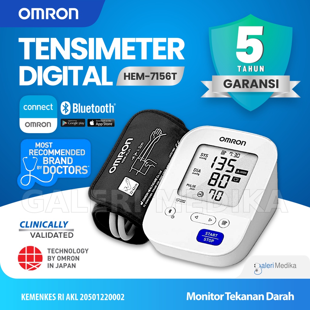 Tensimeter Omron HEM-7156T Bluetooth / Tensimeter Digital Omron 7156T / Alat Ukur Tekanan Darah