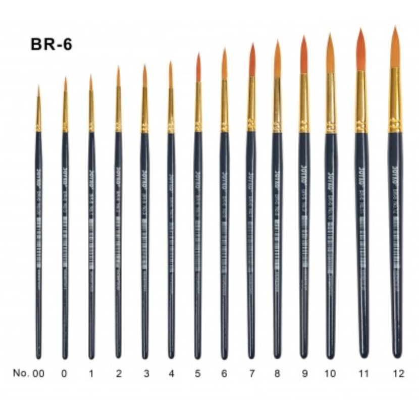 

KUAS LUKIS NYLON JOYKO BR-6 PAINT BRUSH KUAS SATUAN CAT AIR/MINYAK ROUND 1-7 PER PCS