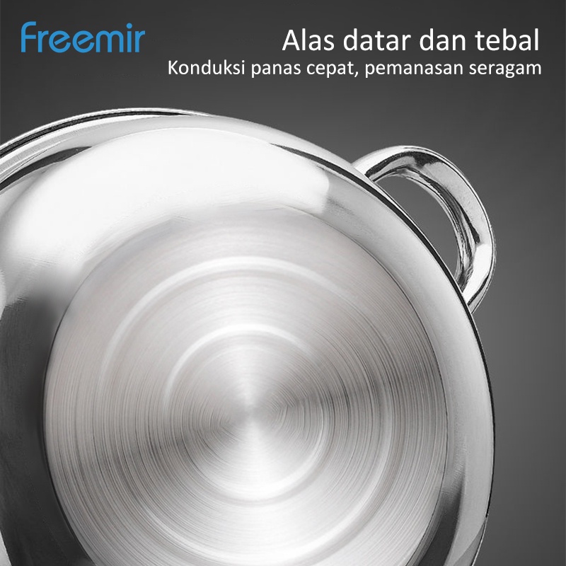 [UPGRADE - FREE PISAU SET] Panci Kukus 2 Susun Steamer Stainless Steel Tebal Dandang Cooking Pot Diameter 26 cm