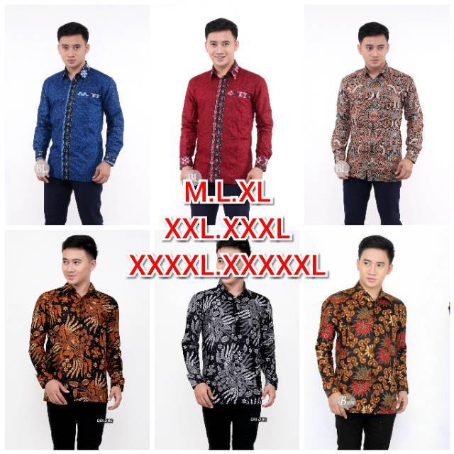 SIZE M L XL XXL XXXL BSWART Batik HRB026 Kenongo Hem Pendek Padi Pekalongan M L XL Batik Pria MURAHL