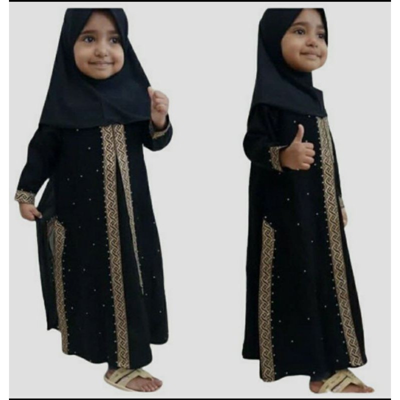 ABAYA GAMIS ANAK DUBAI 164 FASHION WARNA HITAM