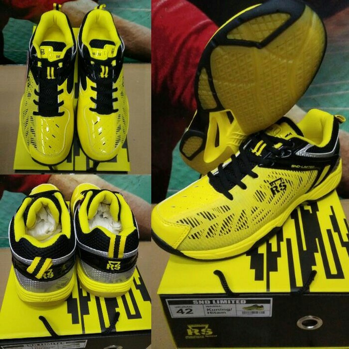 Sepatu badminton / sepatu raket / keluaran terbaru Sepatu Badminton RS SND LIMITED Kuning/Hitam - Or