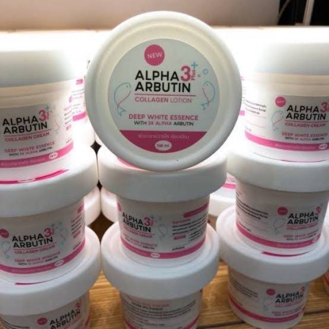 ALPHA ARBUTIN 3 PLUS COLLAGEN DEEP ESSENCE WHITENING CREAM JUMBO BPOM/CREAM PEMUTIH COLLAGEN 100ml