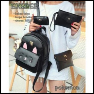 Stylish Backpack Totebag Co Chelsea Pokemon  Set Tanpa 