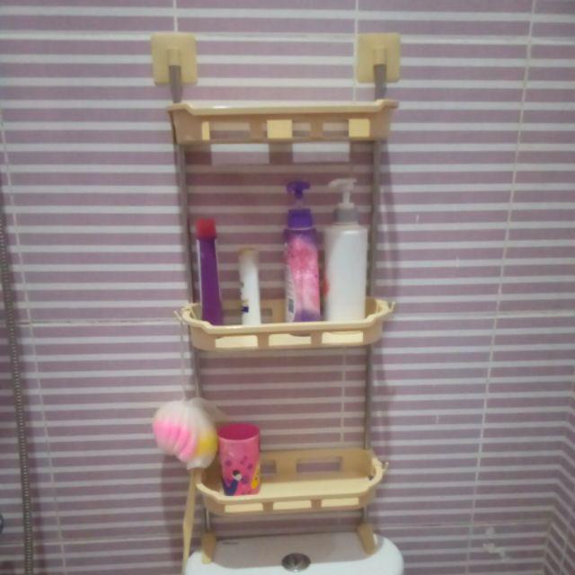 Rak Kamar Mandi Dapur Model Tempel Di Dinding 3 Susun Serbaguna