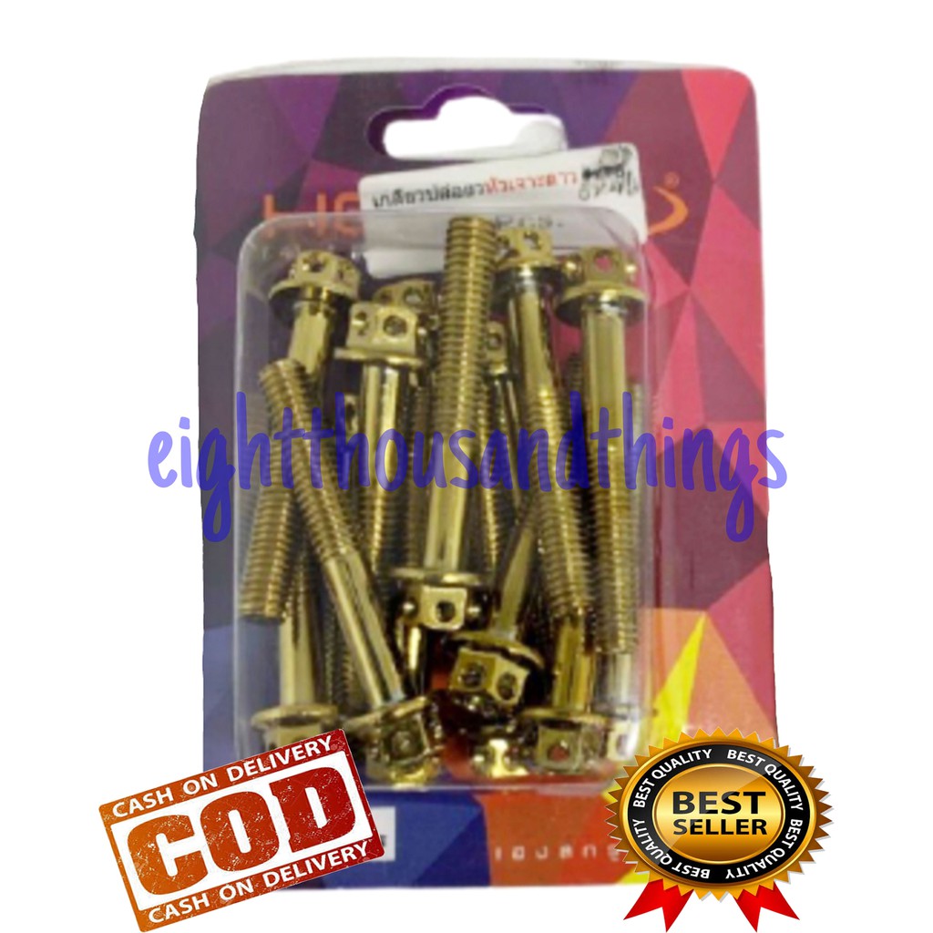 Baut Probolt Gold Flower M6x40 6x40 Drat 10 Panjang 40mm/4cm Heng Thailand Harga Satuan Import