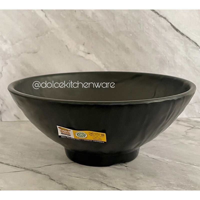 Mangkok Ramen Relief Batu Tembikar 6,8" W6907A Melamin Golden Dragon