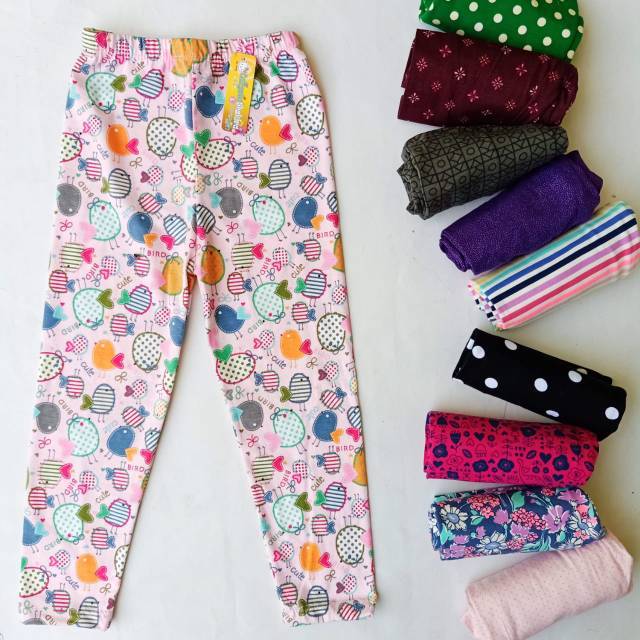 GROSIR Celana  Legging XS Anak Perempuan Murah Motif  Polos 