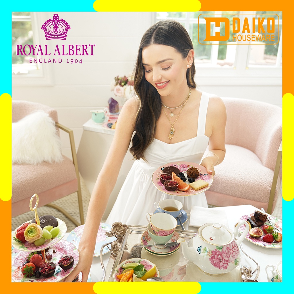 Cangkir Teh Set Royal Albert Miranda Kerr Friendship 3 Piece Set Hope Tea Cup Tea Saucer &amp; Plate 20 Cm Original Royal Albert