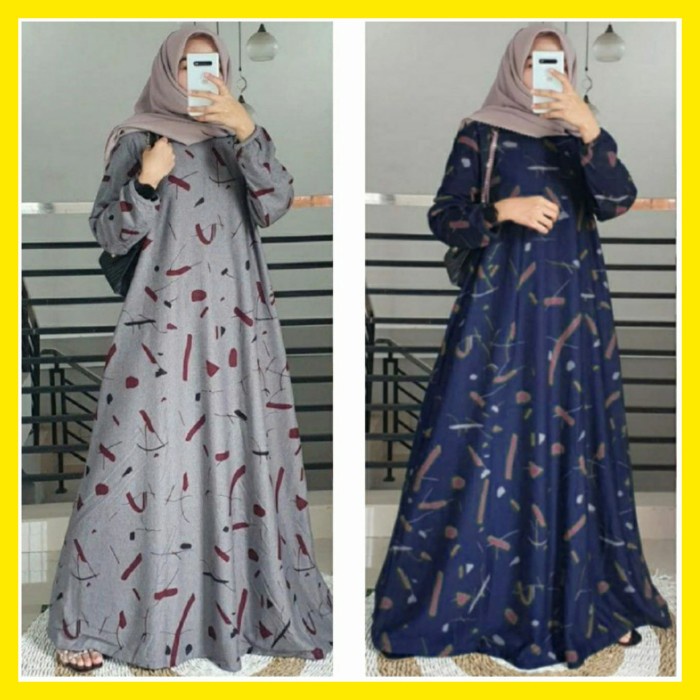 Gamis wanita GAMIS WANITA PAKAIAN MUSLIM JUMBO DRESS MAXY MODERN TERBARU LD120 140 - Ijo Botol kekin