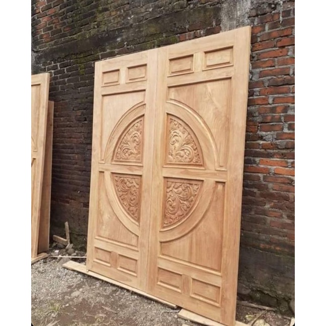Pintu Jati Ukir / Pintu kayu jati / Kusen jati / pintu Lingkar / pintu utama