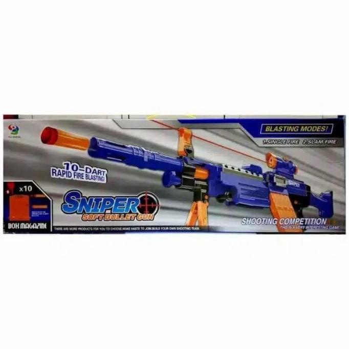 Mainan Anak Pistol Sniper Soft Bullet Gun Automatic Otomatis Miri Nerf